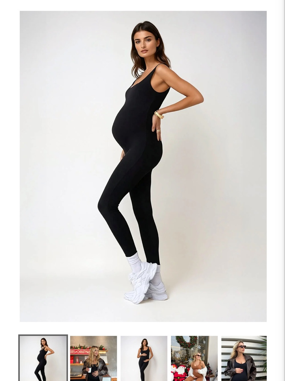 Seamless Black Maternity Jumpsuit — Sculpting Support